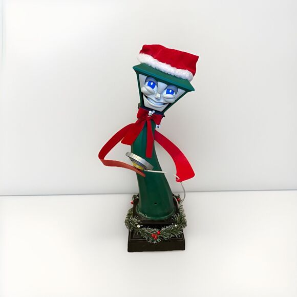 Telco Frank E Post Singing Animated Christmas Lamp Post Tested Works Vtg READ - Picture 1 of 11